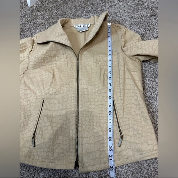 Carlisle Vintage Faux Leather Snake Printed Tan Jacket Sz 6 - Picture 9 of 9